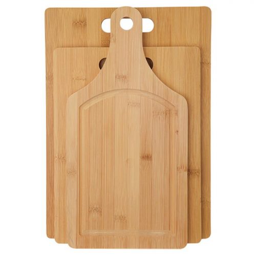 3 in 1 Wooden Bamboo Cutting Board with Handle – Solid Wood Kitchen Board for Pizza Bread Fruit and Vegetables with Hanging Design