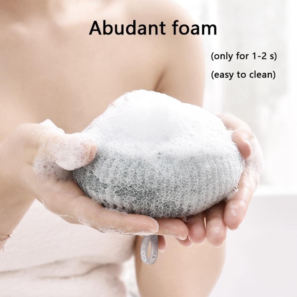 2pcs Reusable Exfoliating Shower Sponge Ball with Sucker – Mesh Scrub Ball for Easy Hanging and Washing, Body Care for Women and Men