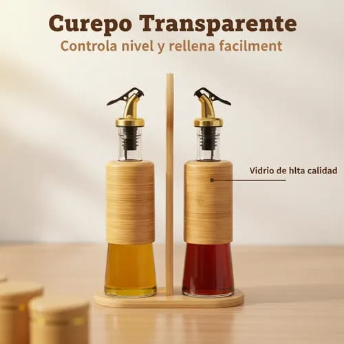 500ml Glass Oil and Vinegar Dispenser Bottle, Olive Oil Storage Bottle with Nozzle Pourer, Kitchen Cooking Oil Dispenser for Vinegar, Salad Dressing and Condiments, Refillable Tabletop Container