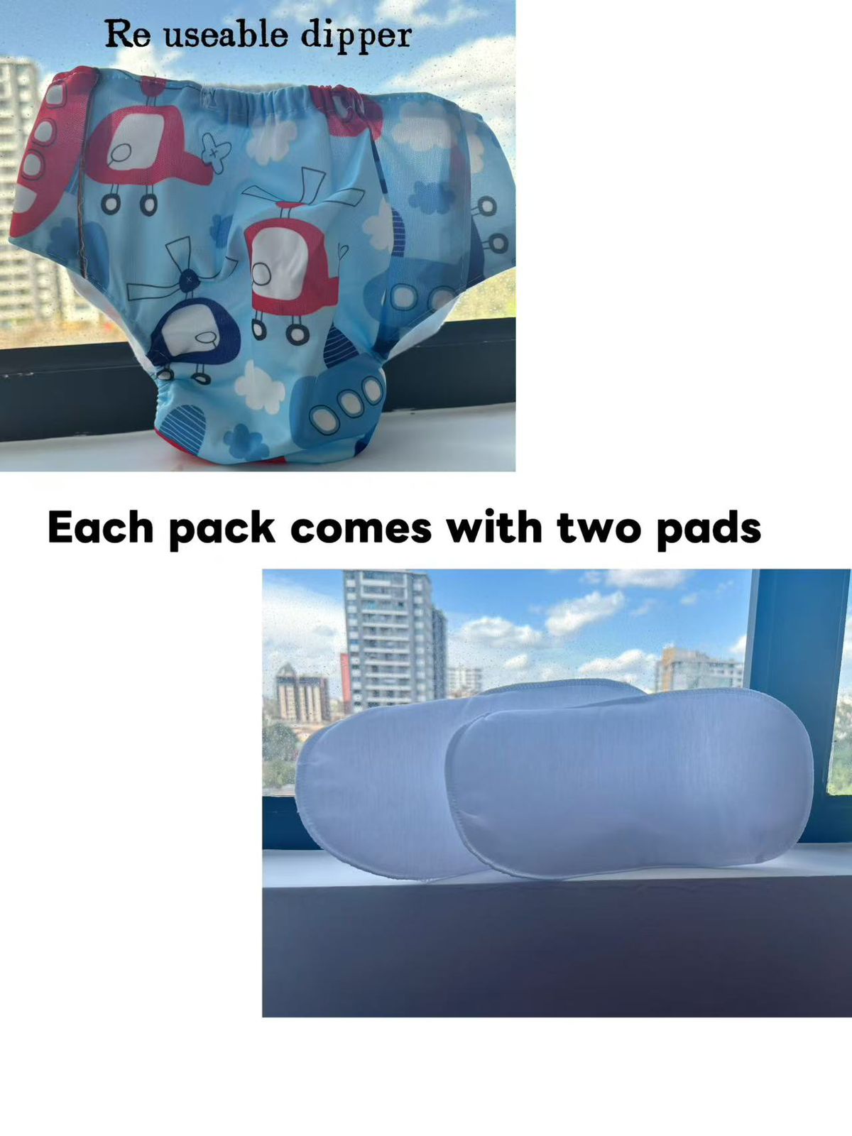 Quality Unisex Washable Cloth Diapers with 3PCS Cotton Inserts | Eco-Friendly Reusable Nappies for Babies | Adjustable Fit for 0–2 Years