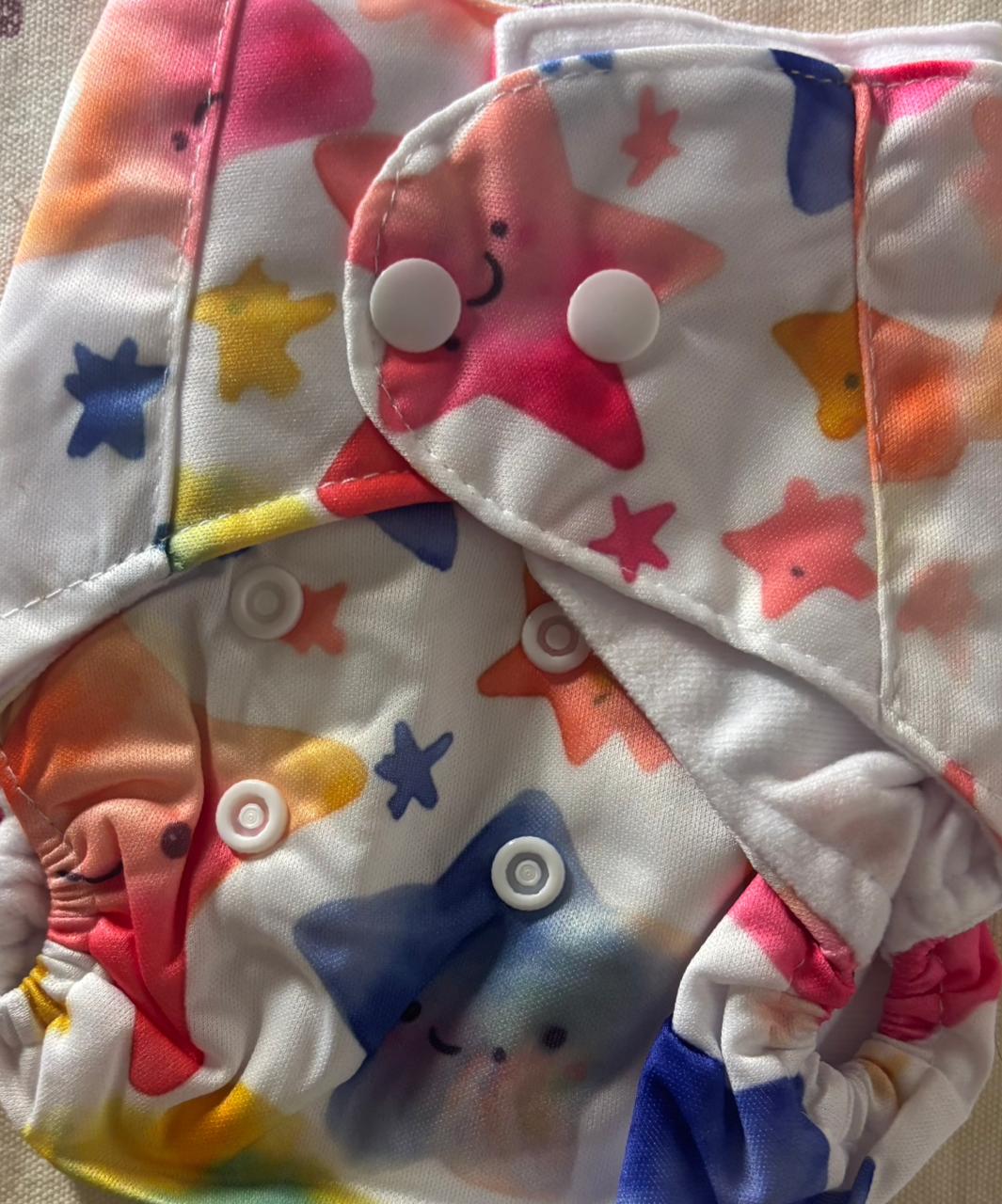 Quality Unisex Washable Cloth Diapers with 3PCS Cotton Inserts | Eco-Friendly Reusable Nappies for Babies | Adjustable Fit for 0–2 Years
