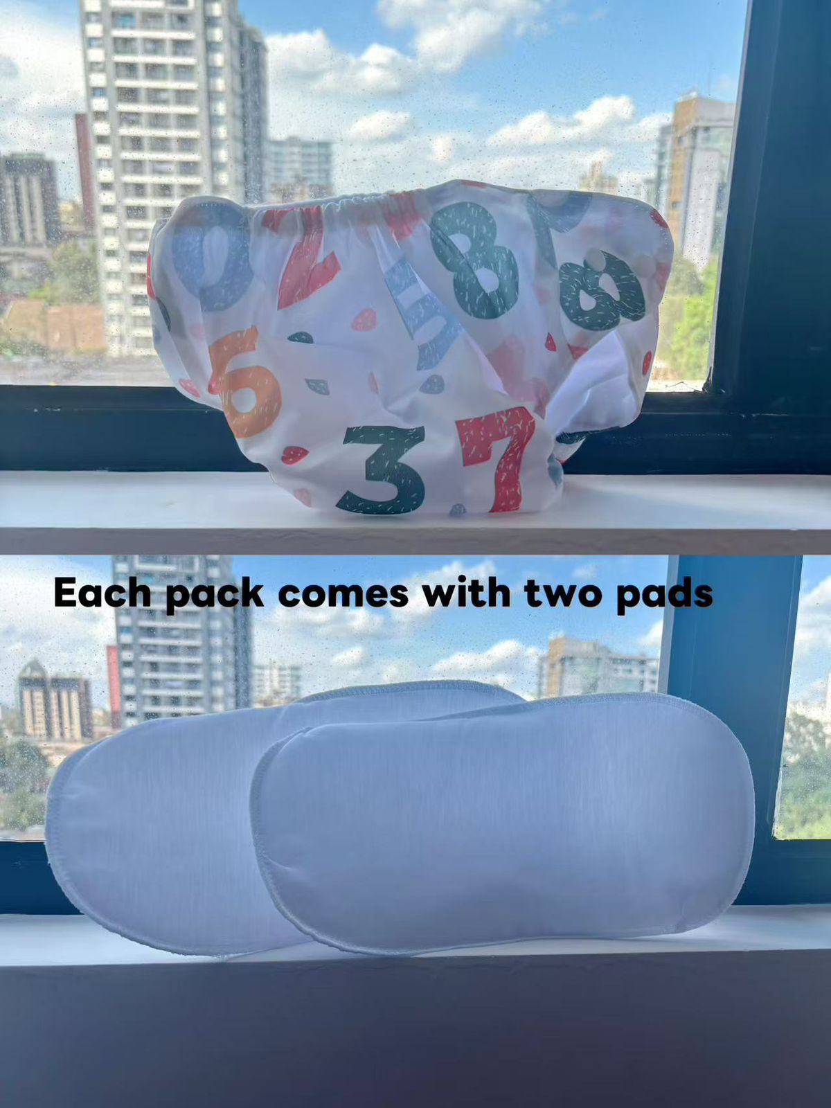 Quality Unisex Washable Cloth Diapers with 3PCS Cotton Inserts | Eco-Friendly Reusable Nappies for Babies | Adjustable Fit for 0–2 Years