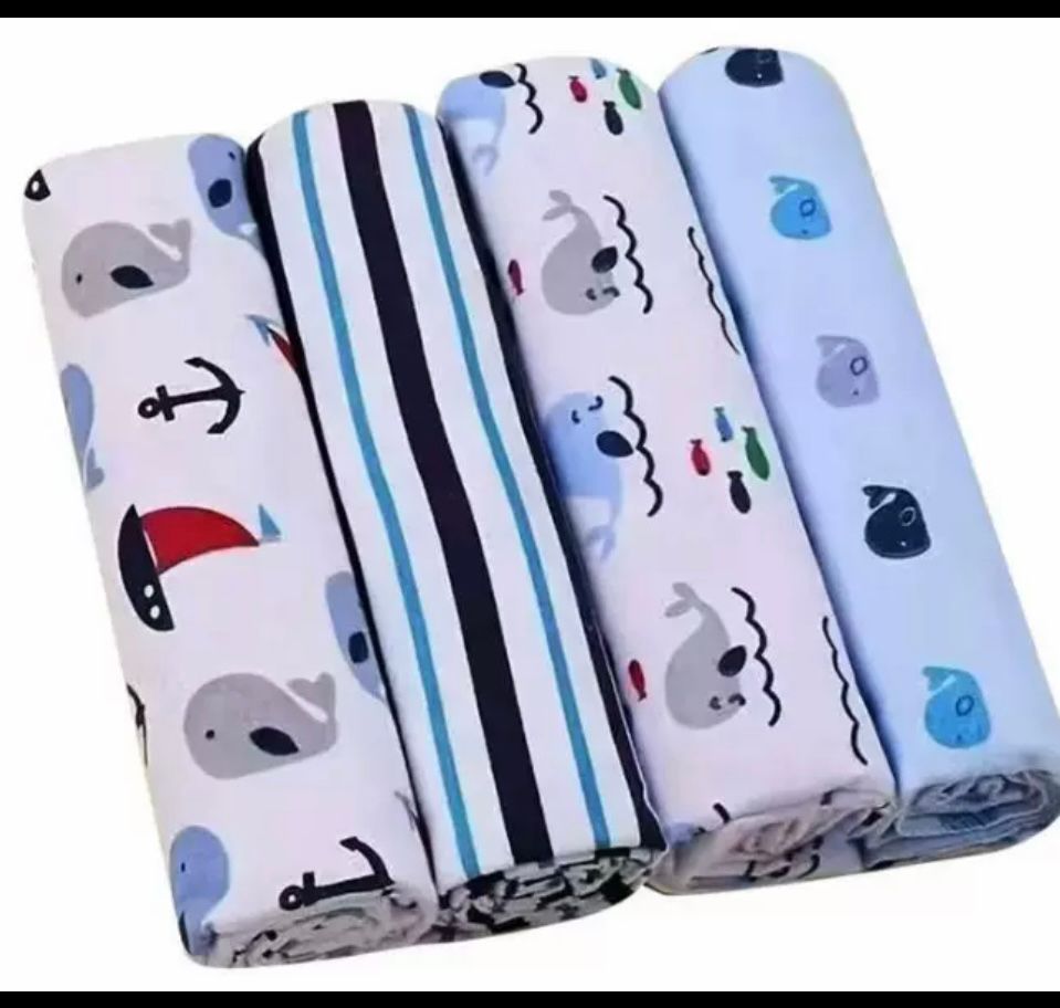 4-Pack 6 pack Premium Cotton Flannel Baby Shawls - Ultra Soft Newborn Receiving Blankets & Swaddle Set