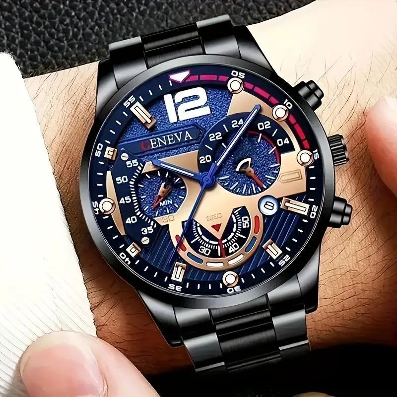 Men Watches Fashion Sport Men's Stainless Steel Case Steel Band Quartz Analog Wrist Watch