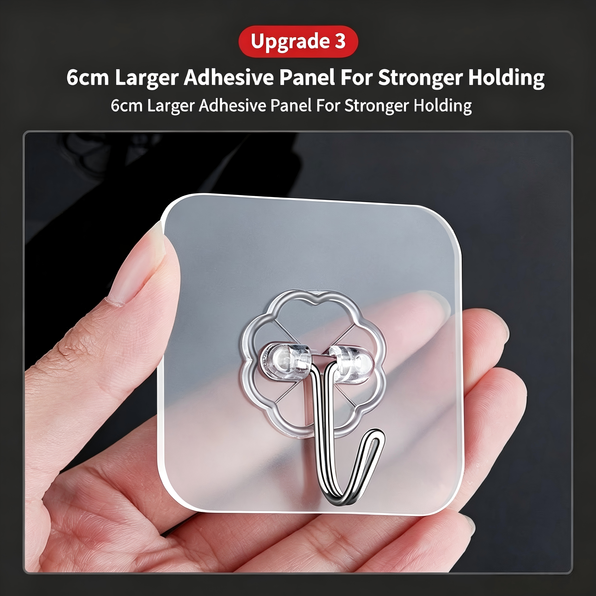 UPHUI Extra Large 10Pcs Set Of Household Hooks Without Punching Strong Wall Gelcoat Hooks Wall Hanging Hooks Bathroom Shower Outdoor Kitchen Door Waterproof Sticky Hooks
