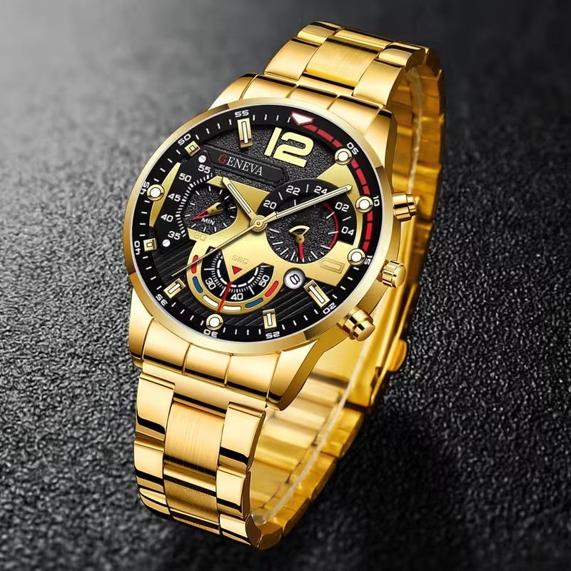 Men Watches Fashion Sport Men's Stainless Steel Case Steel Band Quartz Analog Wrist Watch