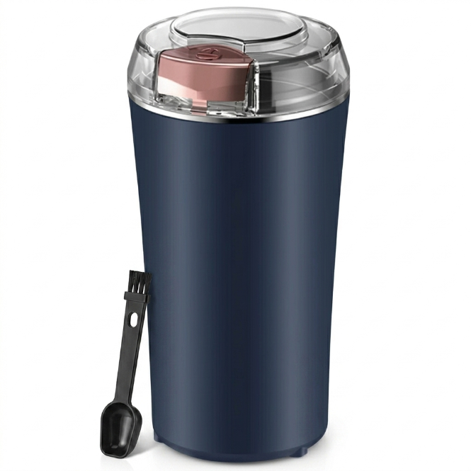 UPHUI Electric Coffee Grinder Spice Grinder Coffee Bean And Vanilla Grinder Equipped With A Brush Spoon And One Button Stainless Steel Grinding Suitable For Vanilla Peanut Grain And Bean Grinding