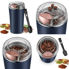 UPHUI Electric Coffee Grinder Spice Grinder Coffee Bean And Vanilla Grinder Equipped With A Brush Spoon And One Button Stainless Steel Grinding Suitable For Vanilla Peanut Grain And Bean Grinding