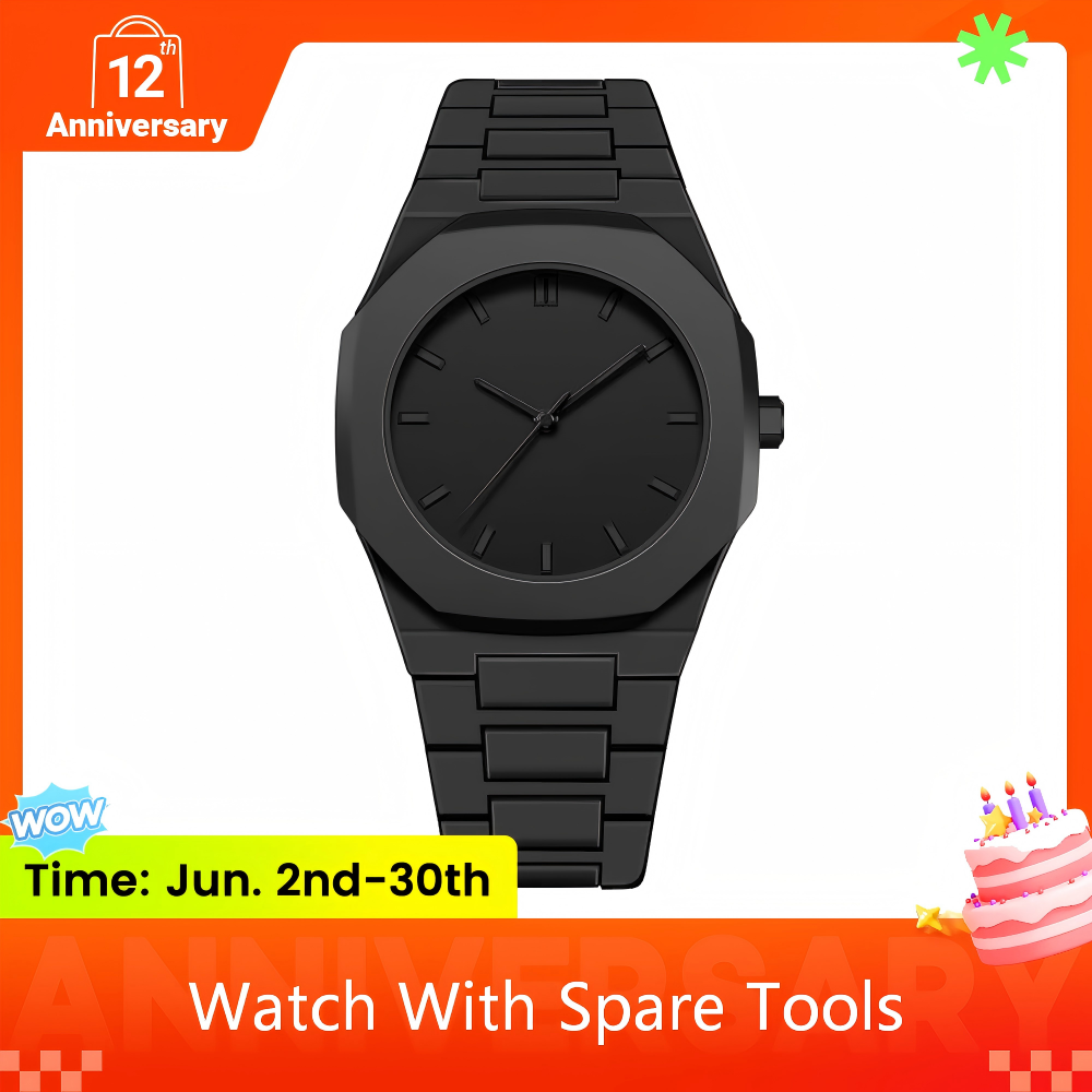 Men Watch With Polycarbonate Band Octagonal Case Analogue Display For Man Wear It Daily Or Give Gifts To Friends With Box