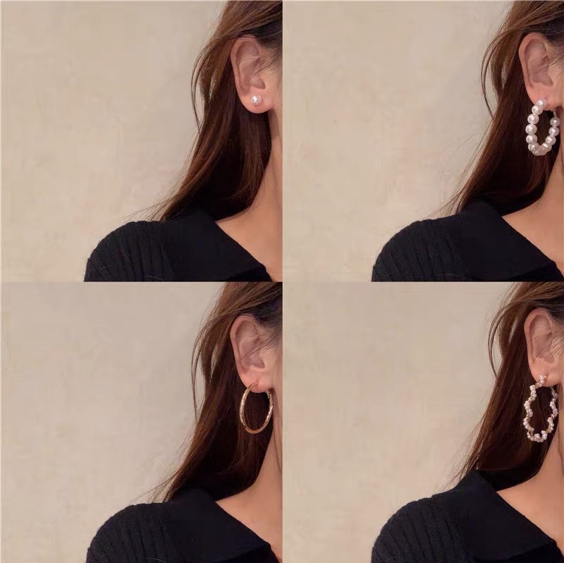 12PCS Earrings Women's Oversized Earrings Pearl Diamond Love Stud Earrings 6 Sets Gold Exaggerated Earrings Stud Earrings For Shopping And Mtching Everyday Wear Or Gifts