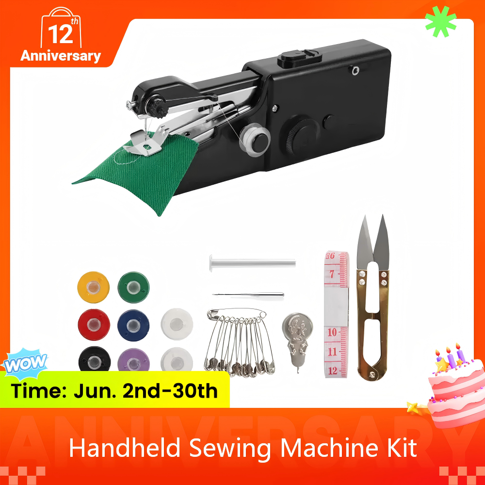 UPHUI Sewing Machine Mini Household Items Handheld Sewing Convenient Needle Work Manual Sewing Machine Quick Sewing Needle Clothes Fabric Home Electric Sewing Machine Convenient