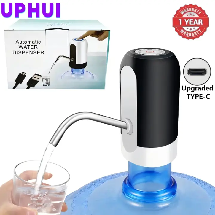 UPHUI Water Extractor Automatic Water Bottle Pump USB Rechargeable Electric Water Bottle Filler Dispenser Portable Universal Water Bottle Pump With Switch For Home Kitchen Office Camping