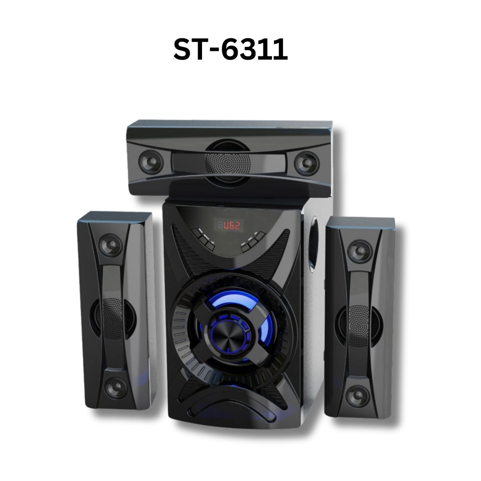 🎶 Sinatech ST-6311 3.1 Channel Multimedia Woofer Speaker System 🔊High-performance 3.1 channel home theater sound system engineered with powerful bass output, crystal clear acoustics, wireless Blueto