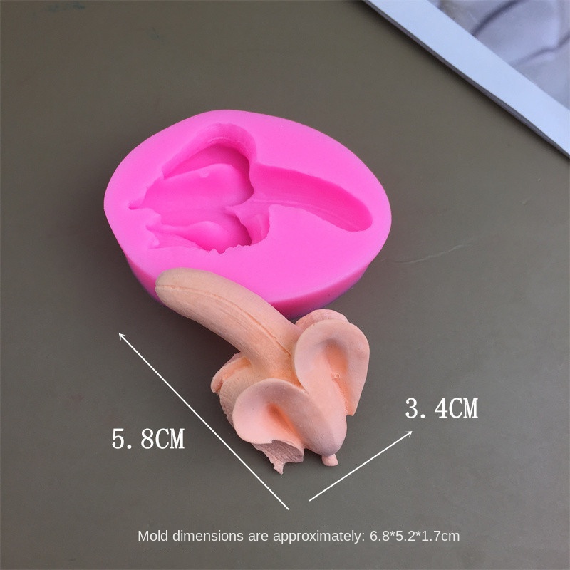 3D Banana Silicone Mold, "Bunch of Bananas" Design Food Grade Mould for Making Mousse, Jelly, Pudding, Agar Agar & Chocolate Desserts