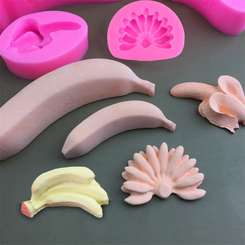 3D Banana Silicone Mold, "Bunch of Bananas" Design Food Grade Mould for Making Mousse, Jelly, Pudding, Agar Agar & Chocolate Desserts