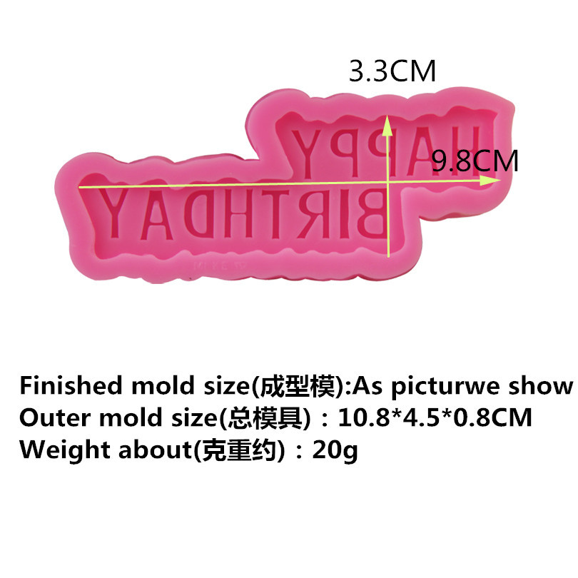 Happy Birthday English Cake Mold DIY Silicone Sugar Turning Tool H1723