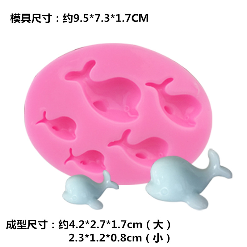 Large and small fishtail silicone mold ocean series seahorse starfish sugar turning decorative tool chocolate drop plaster