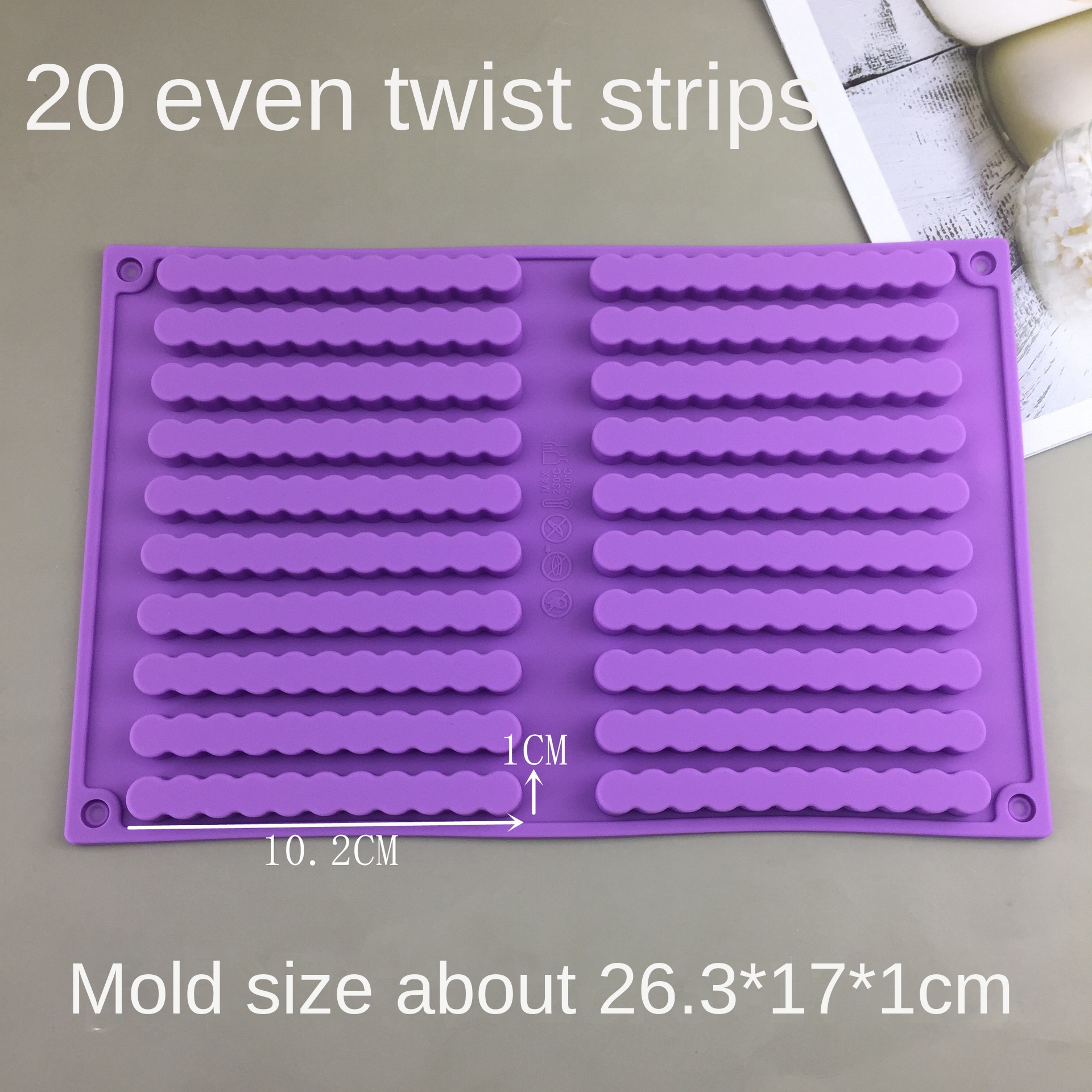 20-Cavity Wave Strip & 40-Cavity Small Square Silicone Mold Set, Food Grade DIY Handmade Soap, Epoxy Resin, Chocolate, Fondant, Cake Baking Tools