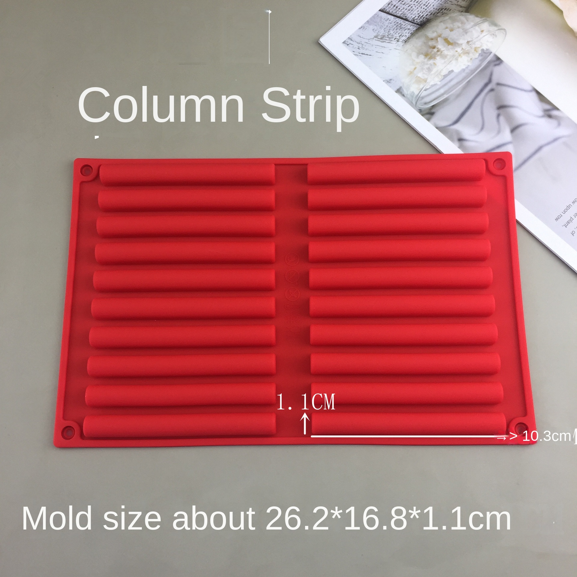 20-Cavity Wave Strip & 40-Cavity Small Square Silicone Mold Set, Food Grade DIY Handmade Soap, Epoxy Resin, Chocolate, Fondant, Cake Baking Tools