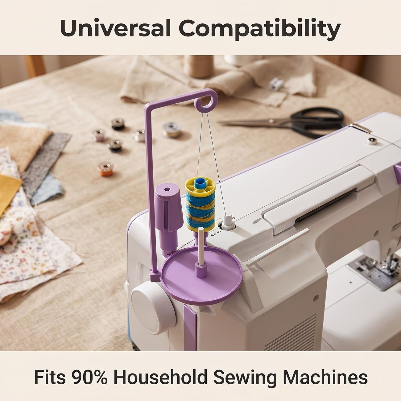 Sewing Machine Single Cone Thread Stand, Auxiliary Spool Holder with Stable Base for Home & Industrial Sewing Machines, Thread Rack Organizer Accessories