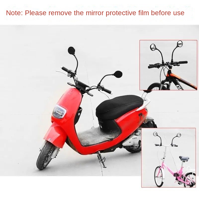 Universal Bike Mirror, Adjustable 360° Rotatable Rear View Mirror, Convex Safety Mirror for Mountain Bike, E-Bike, Tricycle & Scooter, Wide Angle Cycling Accessories