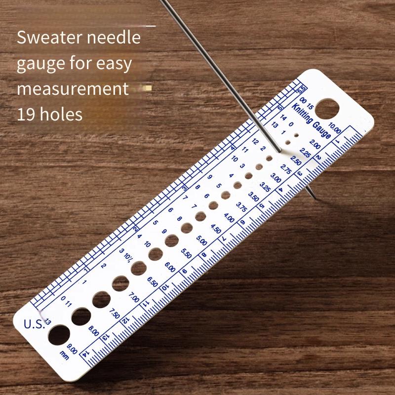 3PC Plastic Knitting Needle Gauge & Ruler Set - Crochet Hook Size Checker, Yarn & Sweater Needle Measuring Tool for Handmade DIY Craft Accessories (Multicolor)
