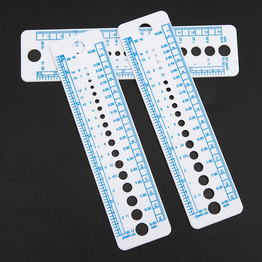3PC Plastic Knitting Needle Gauge & Ruler Set - Crochet Hook Size Checker, Yarn & Sweater Needle Measuring Tool for Handmade DIY Craft Accessories (Multicolor)