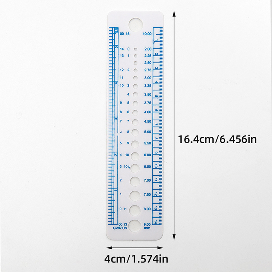 3PC Plastic Knitting Needle Gauge & Ruler Set - Crochet Hook Size Checker, Yarn & Sweater Needle Measuring Tool for Handmade DIY Craft Accessories (Multicolor)