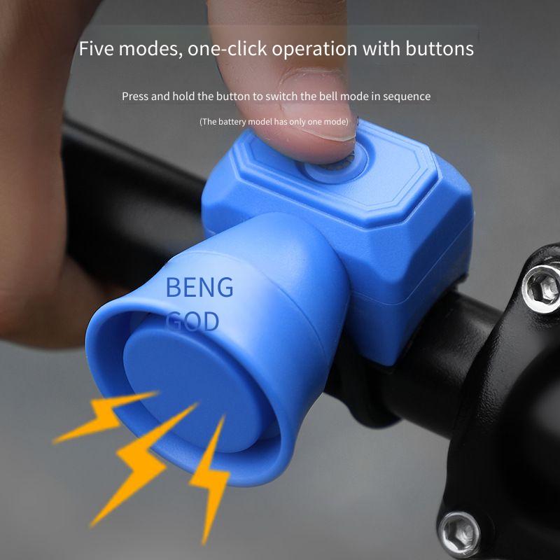 Bike Horn, IPX4 Waterproof Electronic Bicycle Bell, 120dB Loud Mini Cycling Horn, Adjustable Volume Safety Alarm for Mountain Road Bikes & E-bikes