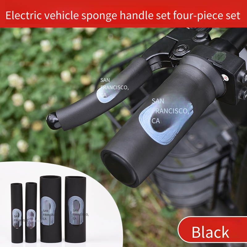 Motorcycle Grip Covers, Non-Slip Sponge Handlebar Sleeves, Heat Insulated Throttle Grips for Electric Scooter & E-bike, Shock Absorbing Handle Covers with Brake Lever Covers