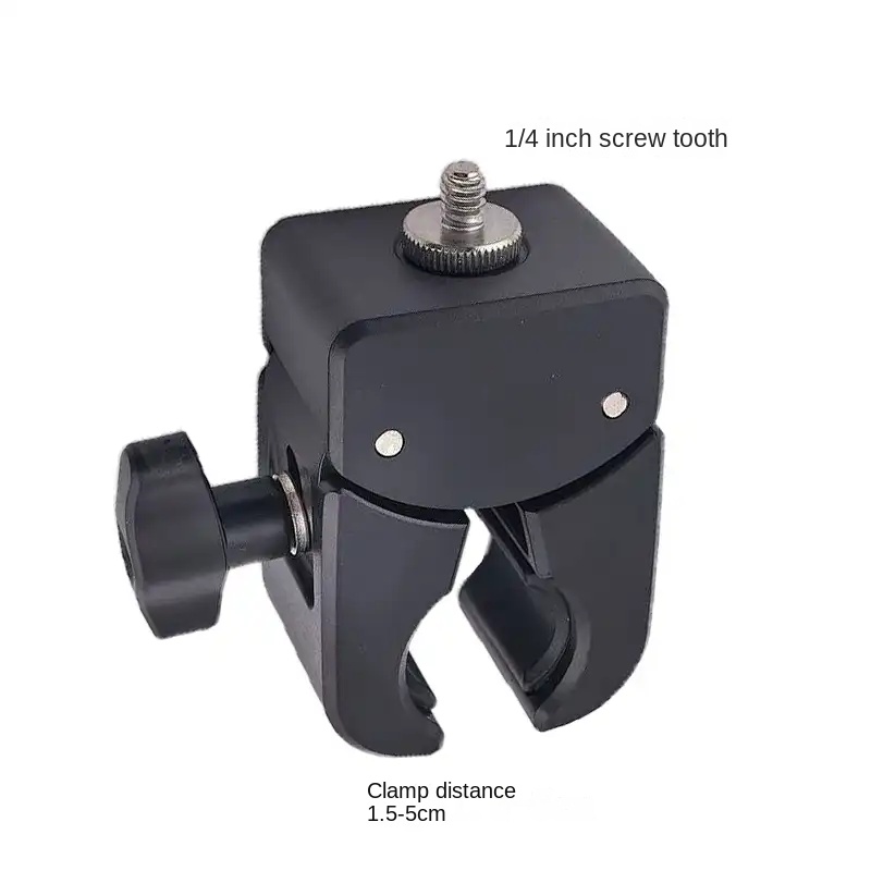 Heavy Duty Crab Clamp 360° Adjustable Articulating Arm 1/4" Screw Tripod Mount Bracket