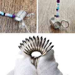 Bead Stoppers for Jewelry Making, Spring Bead Clips, DIY Bracelet Stringing Tools, Anti-Falling Bead Guards, Seed Bead Spacer for Necklace & Bracelet Crafting