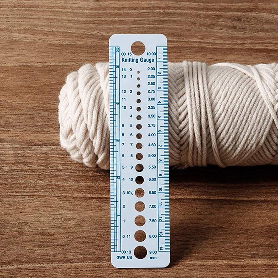 3PC Plastic Knitting Needle Gauge & Ruler Set - Crochet Hook Size Checker, Yarn & Sweater Needle Measuring Tool for Handmade DIY Craft Accessories (Multicolor)