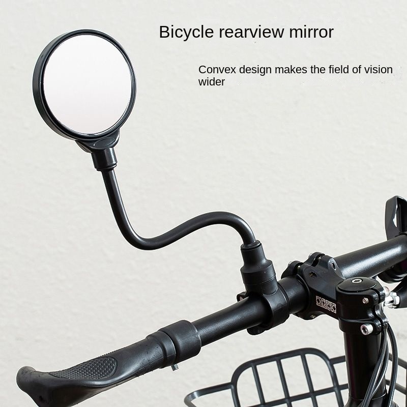 Universal Bike Mirror, Adjustable 360° Rotatable Rear View Mirror, Convex Safety Mirror for Mountain Bike, E-Bike, Tricycle & Scooter, Wide Angle Cycling Accessories