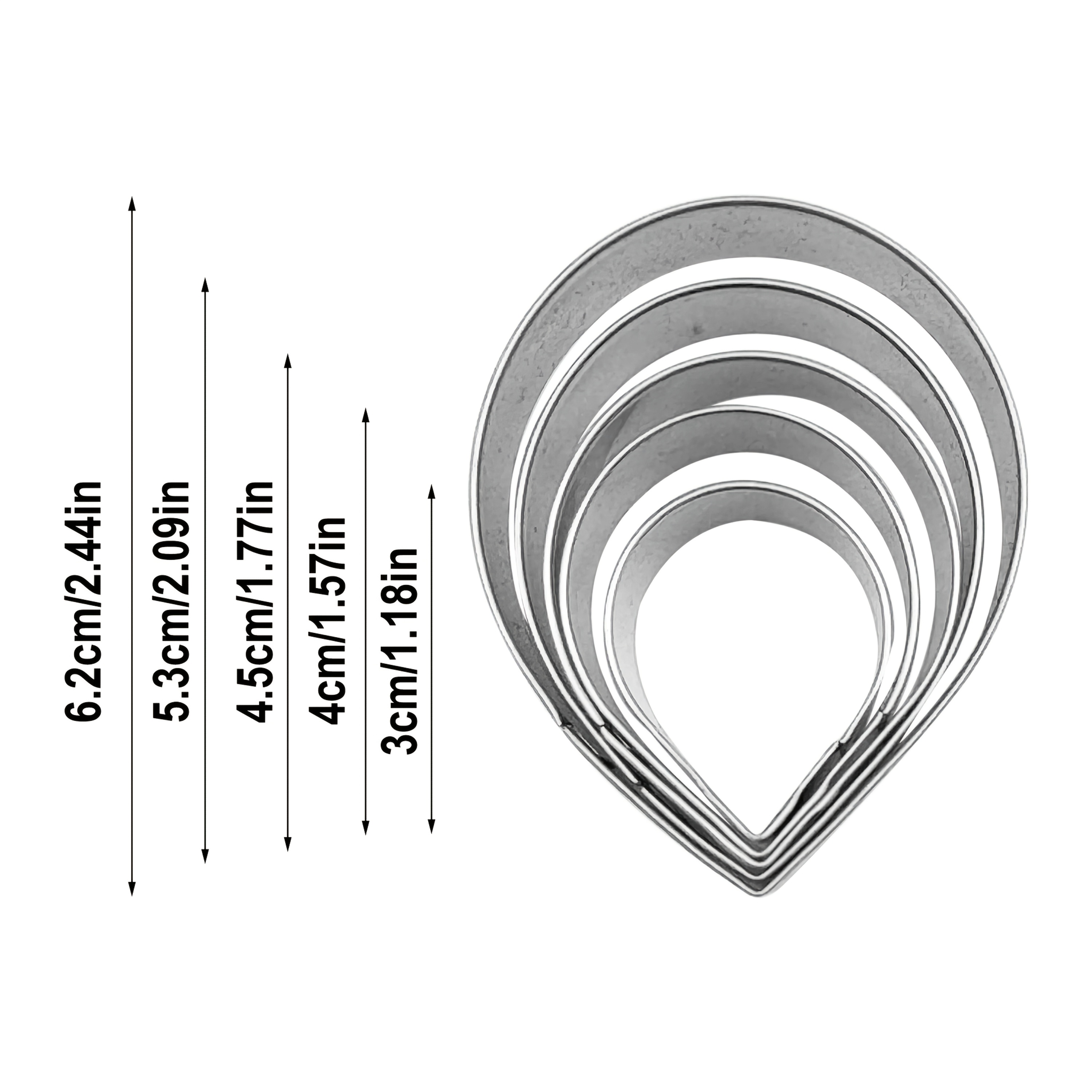 5pcs Stainless Steel Petal Cake Mold Set - Peony Petals/Rose Petals, Perfect for , Gum Paste, and Crafts | Elegant Cake Decorating Petal Molds, Easy-to-Use Baking Tool Set