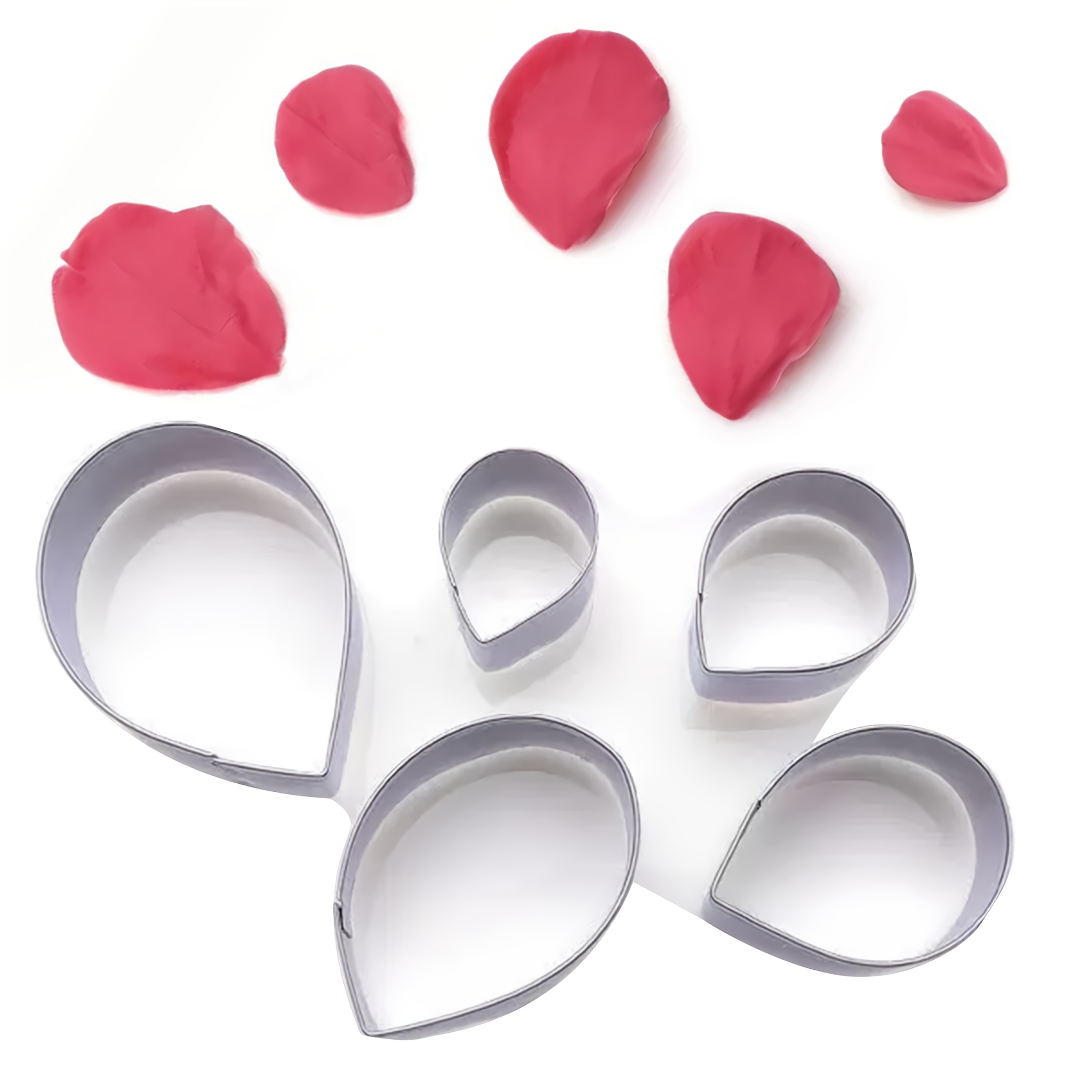 5pcs Stainless Steel Petal Cake Mold Set - Peony Petals/Rose Petals, Perfect for , Gum Paste, and Crafts | Elegant Cake Decorating Petal Molds, Easy-to-Use Baking Tool Set