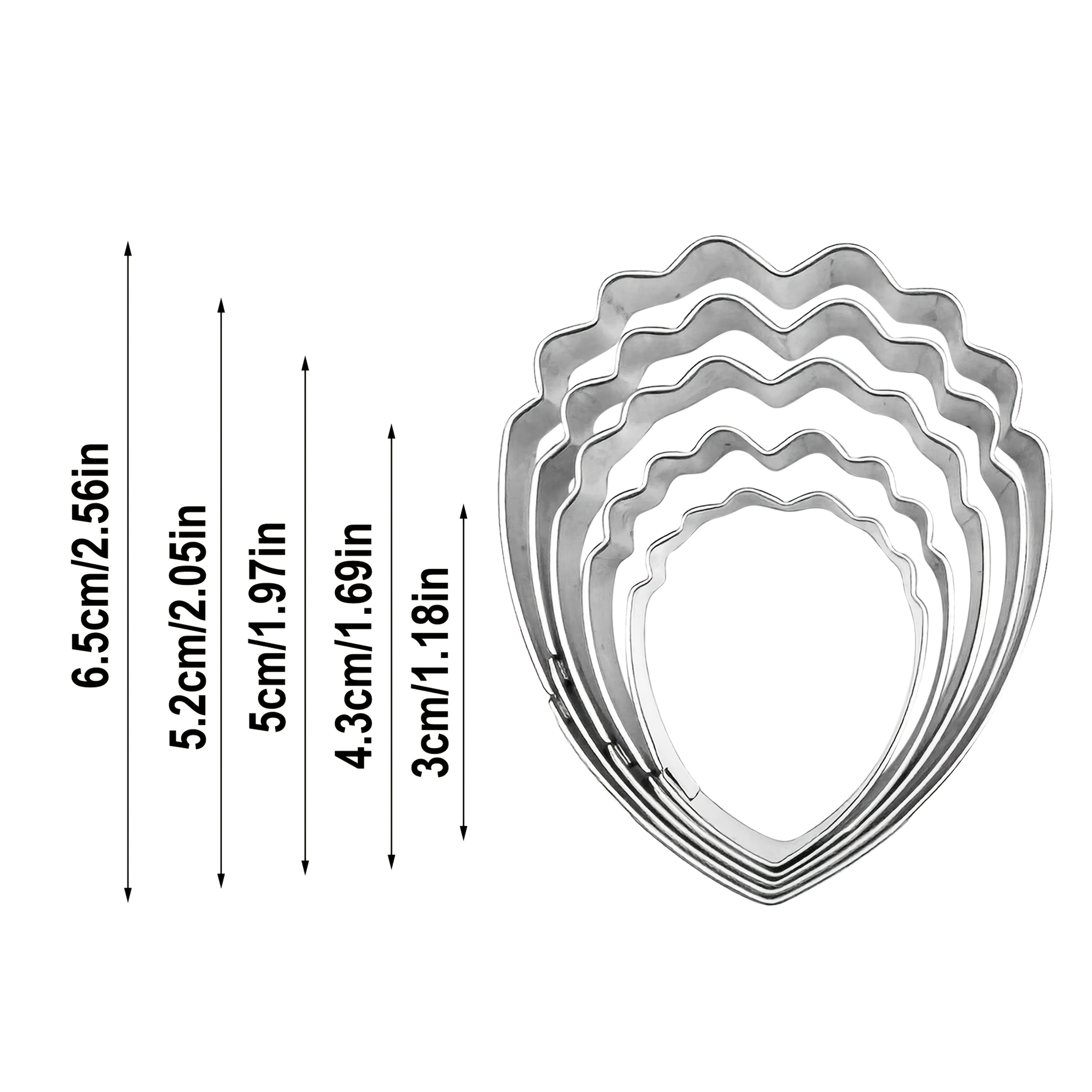 5pcs Stainless Steel Petal Cake Mold Set - Peony Petals/Rose Petals, Perfect for , Gum Paste, and Crafts | Elegant Cake Decorating Petal Molds, Easy-to-Use Baking Tool Set