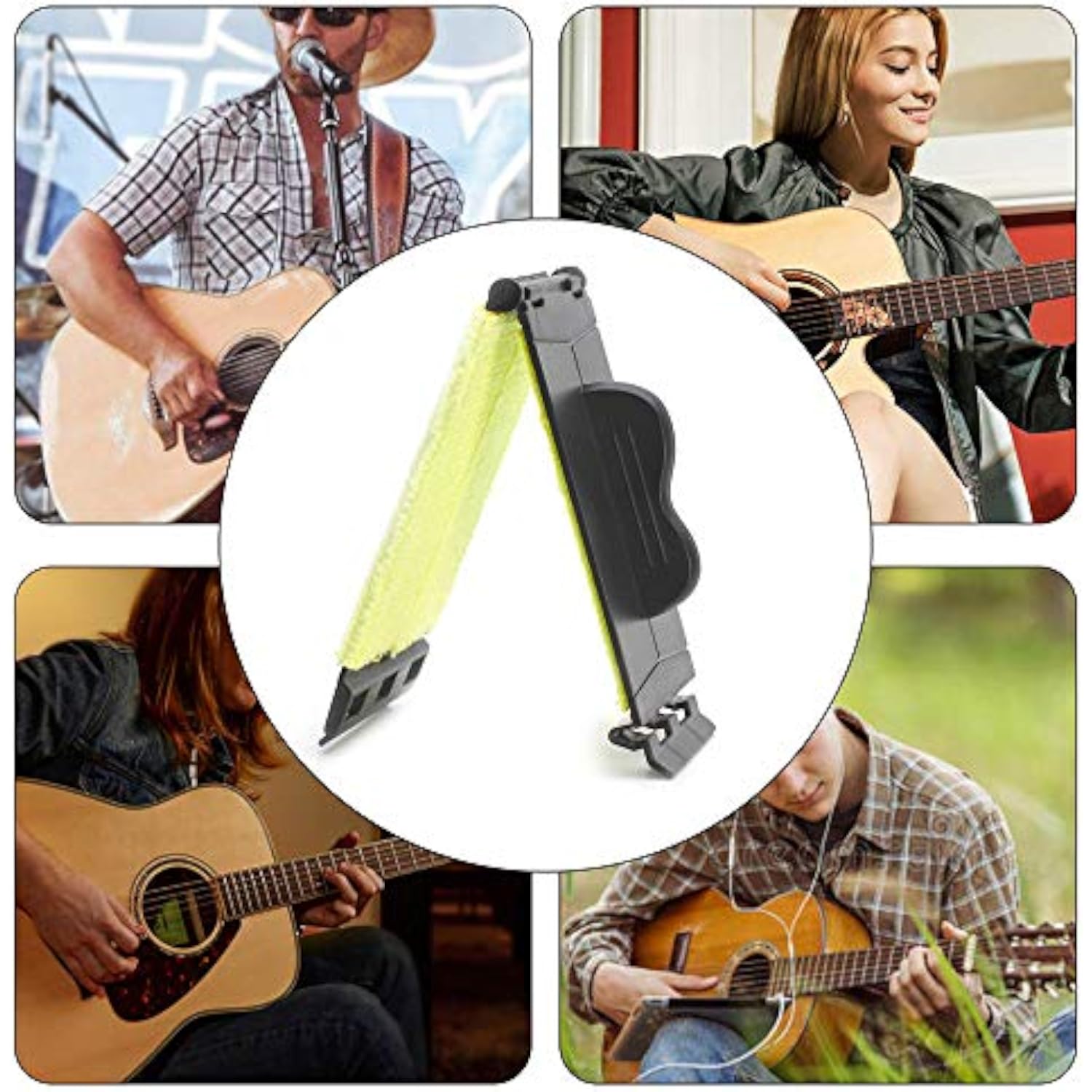 SAPHUE Guitar String Cleaner Clean Fretboard Cloth Tool Scrubber for Cleaning Maintenance Care Kit for Violin/Bass/Ukulele/Electric Guitars and Other Musical Instrument 2 Pack