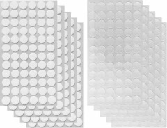 Self Adhesive Dots, Strong Adhesive 1000pcs (500 Pairs) 0.59" Diameter Sticky Back Nylon Dots, Hook & Loop Dots with Waterproof Sticky Glue Tapes, Very Suitable for Classroom, Office, Home (White)