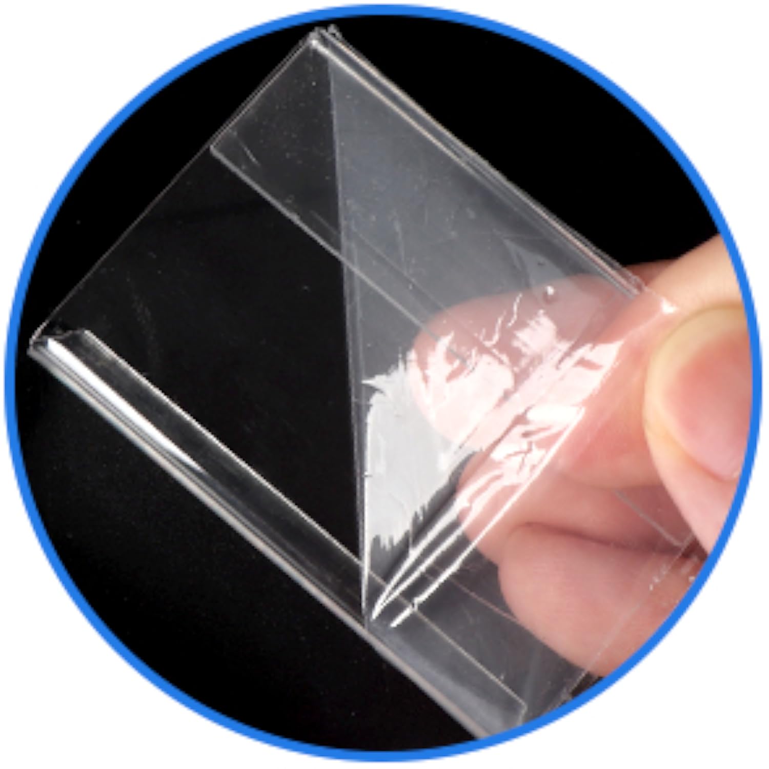 Mini Acrylic Sign Holder Name Card Price Tag Label Holder with 36 PCS Blank Labels Slanted L-Shape Plastic Name Card Price Card Tag Label Counter Top Stand