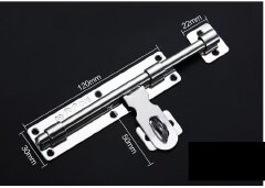 4 /6 /8INCH Stainless Steel Door Latch Sliding Lock Bolt Latch Hasp Staple Gate Safety Lock Security Door Bolt Window Catch Lock