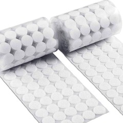 Self Adhesive Dots, Strong Adhesive 1000pcs (500 Pairs) 0.59" Diameter Sticky Back Nylon Dots, Hook & Loop Dots with Waterproof Sticky Glue Tapes, Very Suitable for Classroom, Office, Home (White)