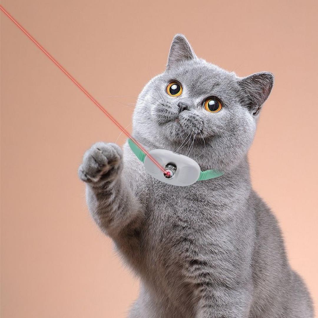 Rechargeable Laser Cat Toy, Automatic Infrared Laser Pointer, Interactive Cat Collar Toy for Indoor Cats, Kitten Entertainment Enrichment Toy
