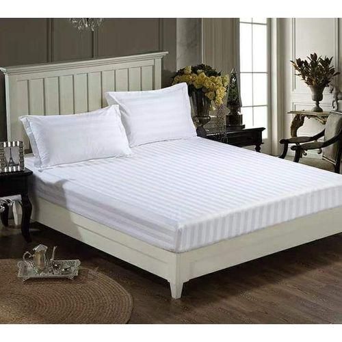 CLEARANCE OFFER  Striped Cotton Bed Sheet Set - 4 Pieces (2 Bedsheets, 2 Pillowcases) - Size 6x7