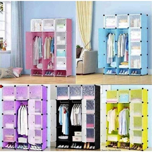 CLEARANCE OFFER Heavy Duty 3 Column Portable Plastic Wardrobe -