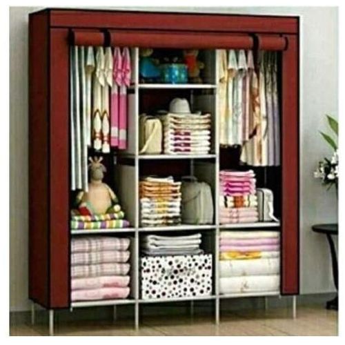 CLEARANCE OFFER Heavy-Duty Metallic Portable 3-Column Wardrobe -