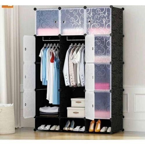 CLEARANCE OFFER Heavy Duty 3 Column Portable Plastic Wardrobe -