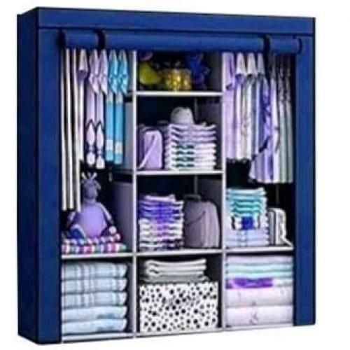 CLEARANCE OFFER Heavy-Duty Metallic Portable 3-Column Wardrobe -