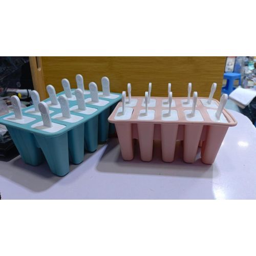 CLEARANCE OFFER Silicone Popsicle Mold Tray Set, Reusable DIY Ice Lolly Maker with Sticks