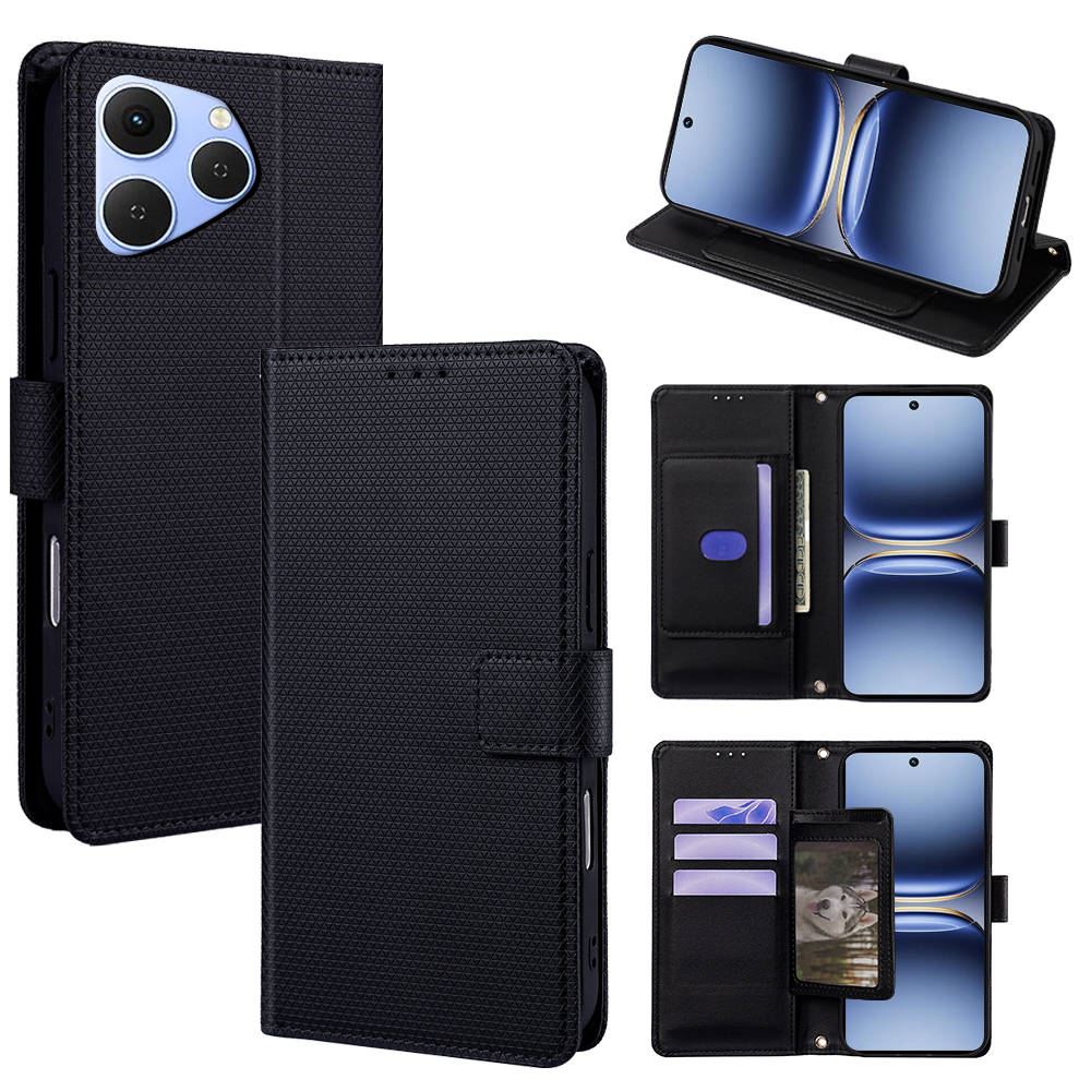 Flip Cover for Tecno Spark 40 4G PU Leather Phone Case Durable Wallet Magnetic Flip Leather Cover
